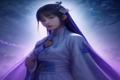 《天官赐福》漫改版插图，神话仙侠场景中神明角色在云端相遇，画面壮阔唯美
